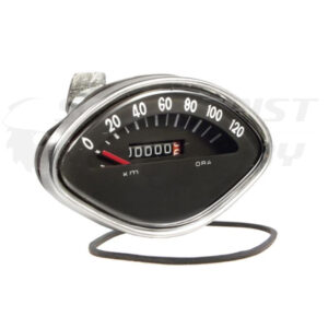 Cuentakilómetros Vespa Sprint, 160, Súper Réplica NEGRO