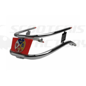 Defensa guardabarros doble Cuppini Vespa Primavera/Super cromada/rojo