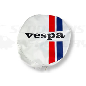 Funda rueda repuesto 350×10 Vespa blanca Two Lines